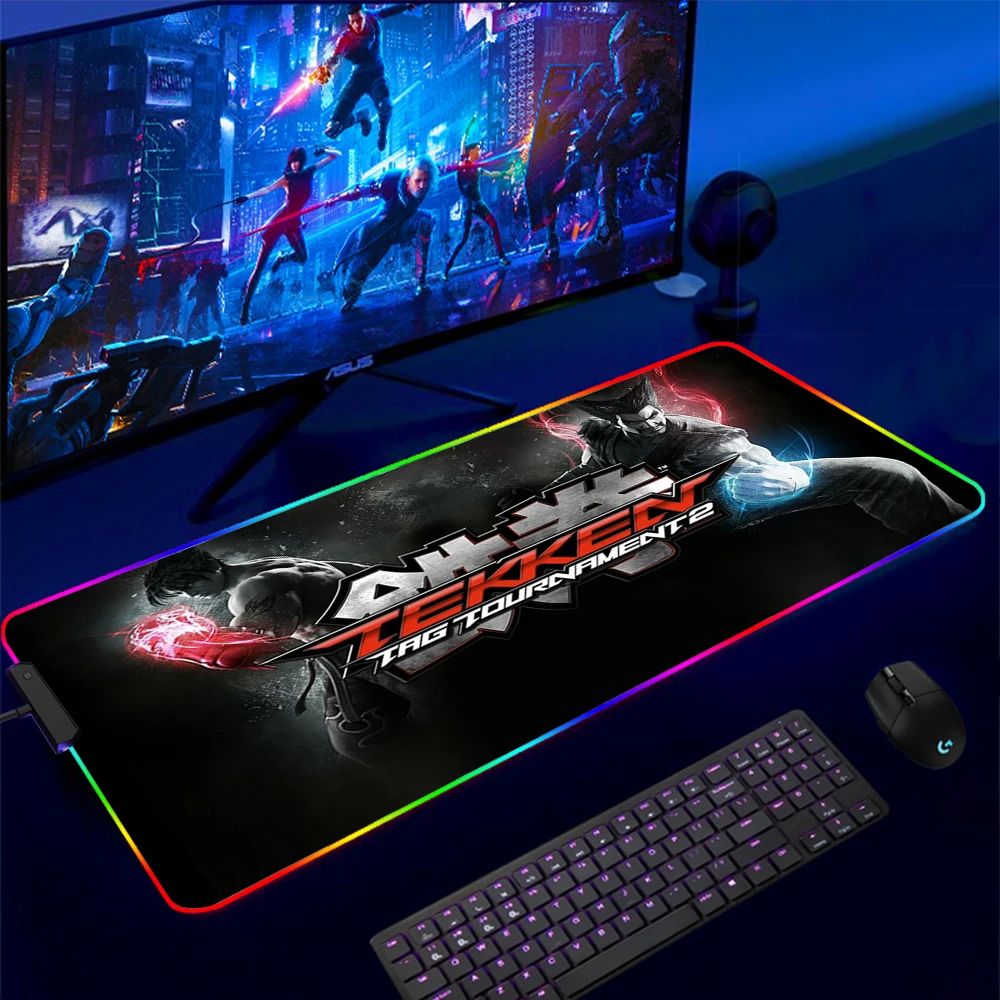 Mouse Pad Gamer Tekken 7 Jin Kazama RGB Gaming Mousepad Soft High Density Rubber Foam Mouse 2 - Tekken Merch