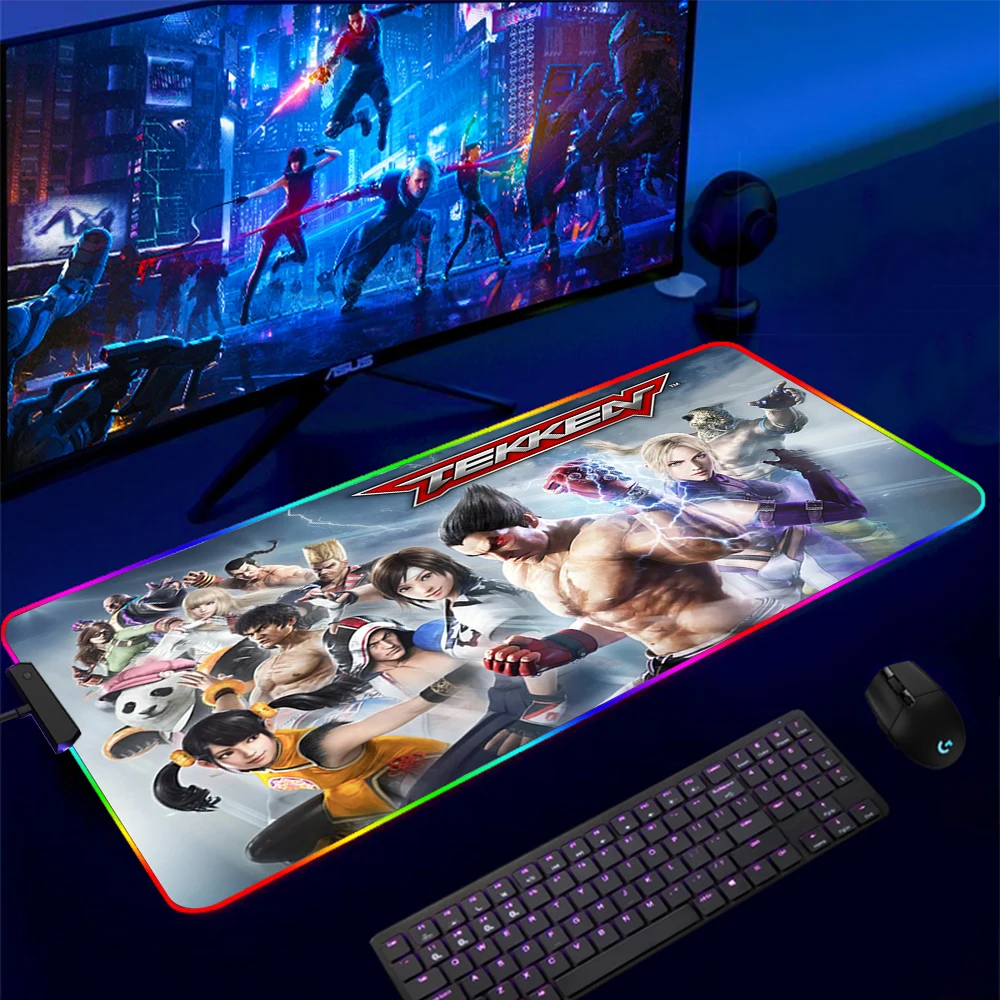 Mouse Pad Gamer Tekken 7 Jin Kazama RGB Gaming Mousepad Soft High Density Rubber Foam Mouse 4 - Tekken Merch