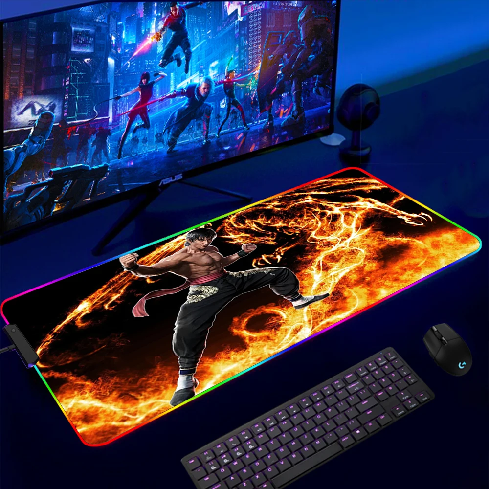 Mouse Pad Gamer Tekken 7 Jin Kazama RGB Gaming Mousepad Soft High Density Rubber Foam Mouse 5 - Tekken Merch