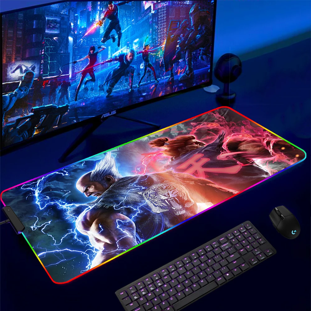 Mouse Pad Gamer Tekken 7 Jin Kazama RGB Gaming Mousepad Soft High Density Rubber Foam Mouse 7 - Tekken Merch