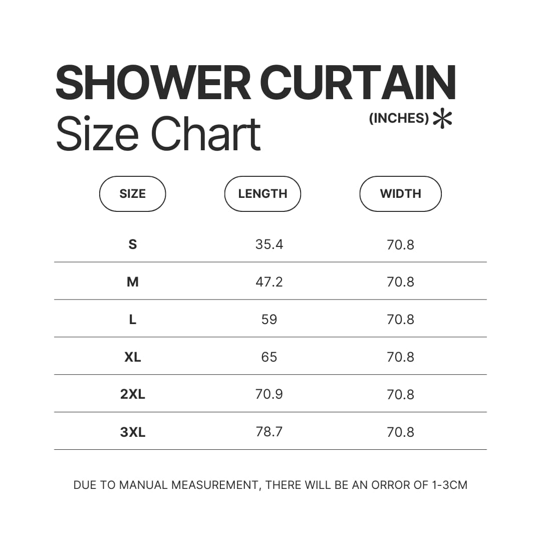 Shower Curtain Size Chart - Tekken Merch