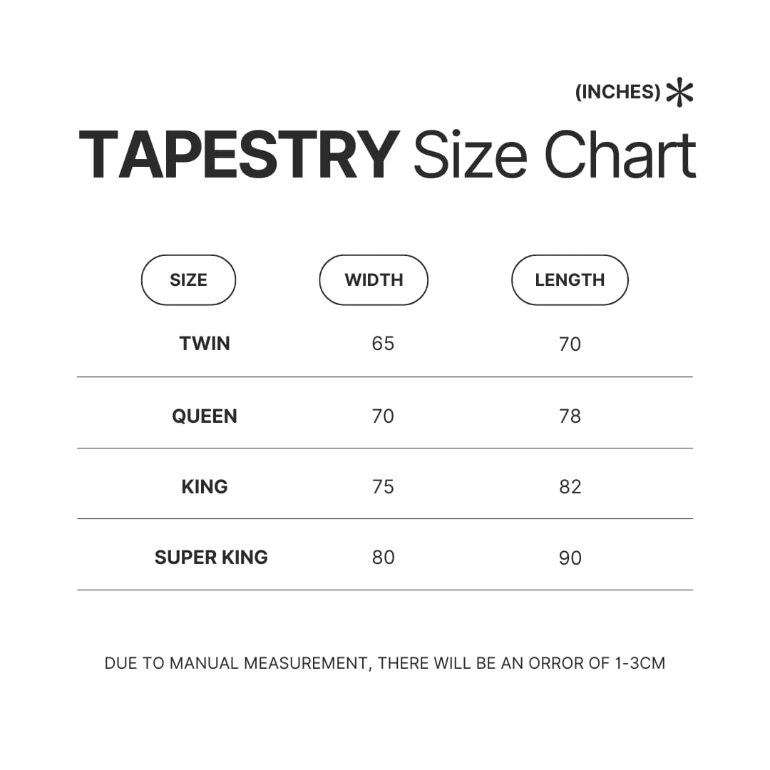 Tapestry Size Chart - Tekken Merch