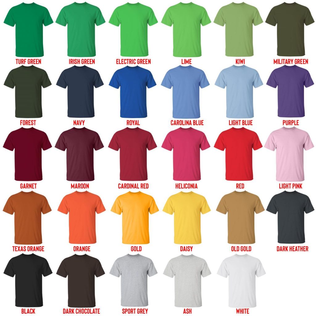 t shirt color chart - Tekken Merch